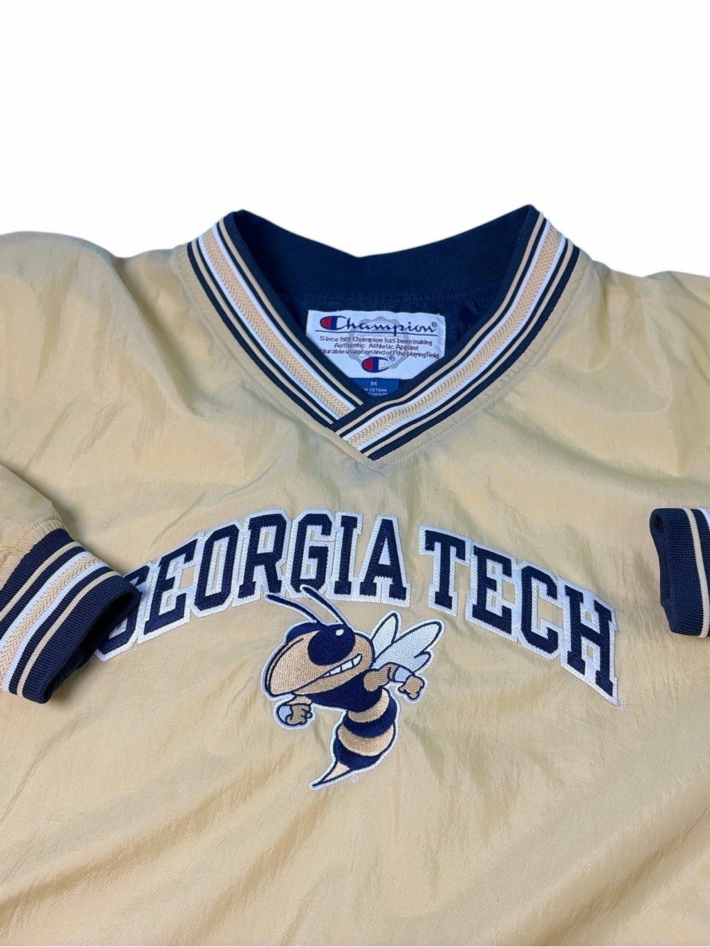 Vtg Champion 90s Georgia Tech Mens Set M Yellowjackets Windbreaker Jacket & Pant - Picture 10 of 16